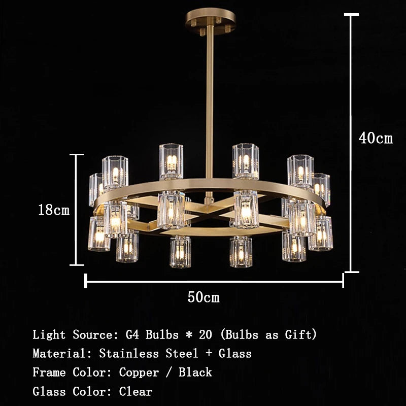 Postmodern LED pendant lamp in black stainless steel with glass shades, top and bottom light, luster for home decoration