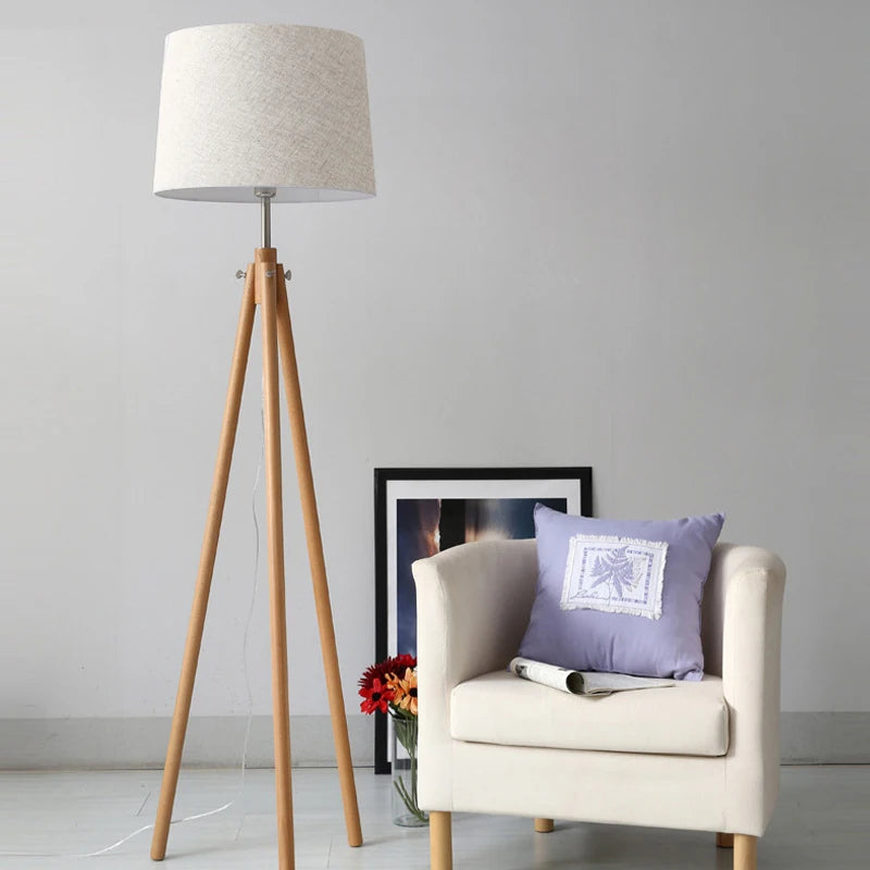 Wooden tripod Standing Lamp Living room Bedroom Study japanese floor lamp Nordic Design indoor house Rattan Stand floor lamp