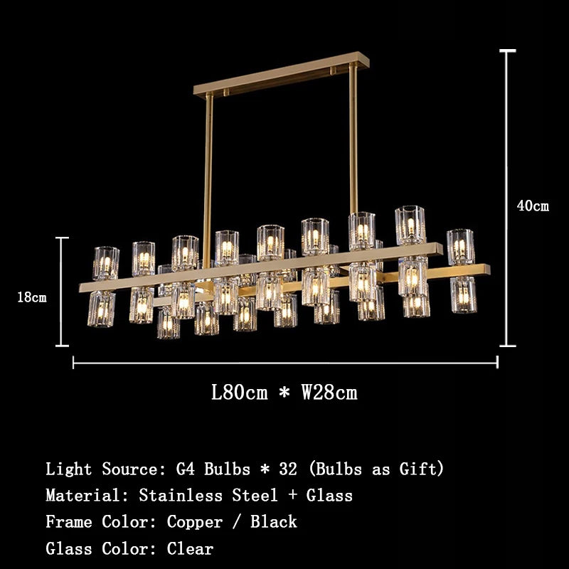 Postmodern LED pendant lamp in black stainless steel with glass shades, top and bottom light, luster for home decoration