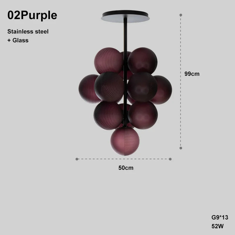 Stellar Grape Pendant lamp Post-Modern glass lampshade Creative statement lights For dining room Bedroom kitchen island lighting