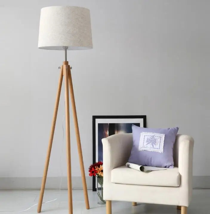 Wooden tripod Standing Lamp Living room Bedroom Study japanese floor lamp Nordic Design indoor house Rattan Stand floor lamp