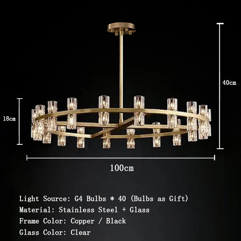 Postmodern LED pendant lamp in black stainless steel with glass shades, top and bottom light, luster for home decoration