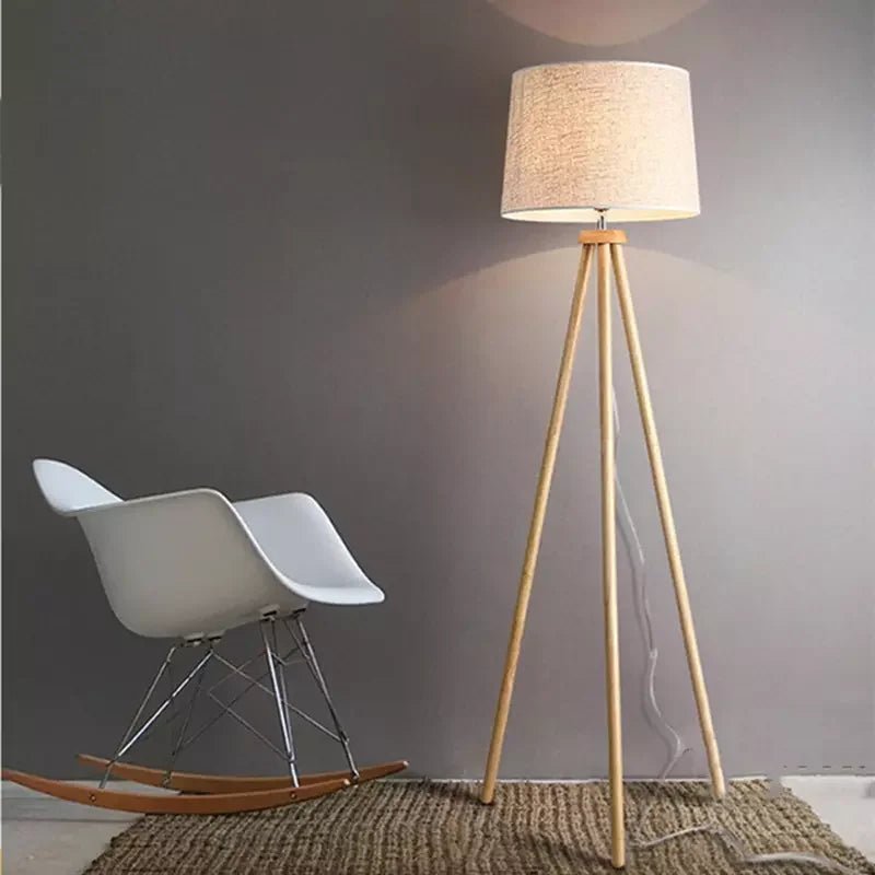 Wooden tripod Standing Lamp Living room Bedroom Study japanese floor lamp Nordic Design indoor house Rattan Stand floor lamp