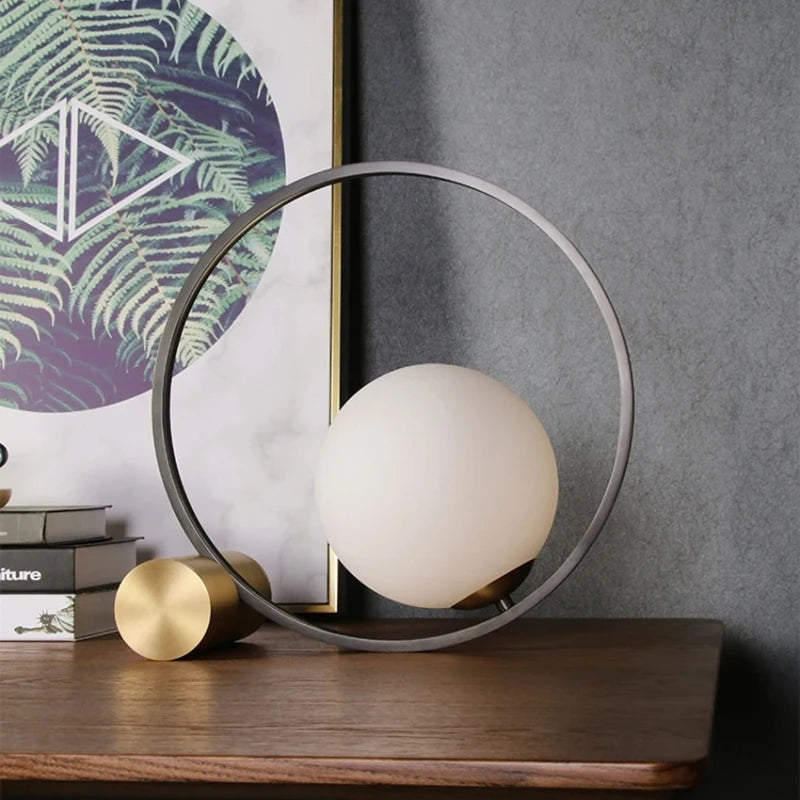 Postmodern Table Lamp white glass lamp bedroom bedside lamp creative minimalist lamp living room restaurant decoration light