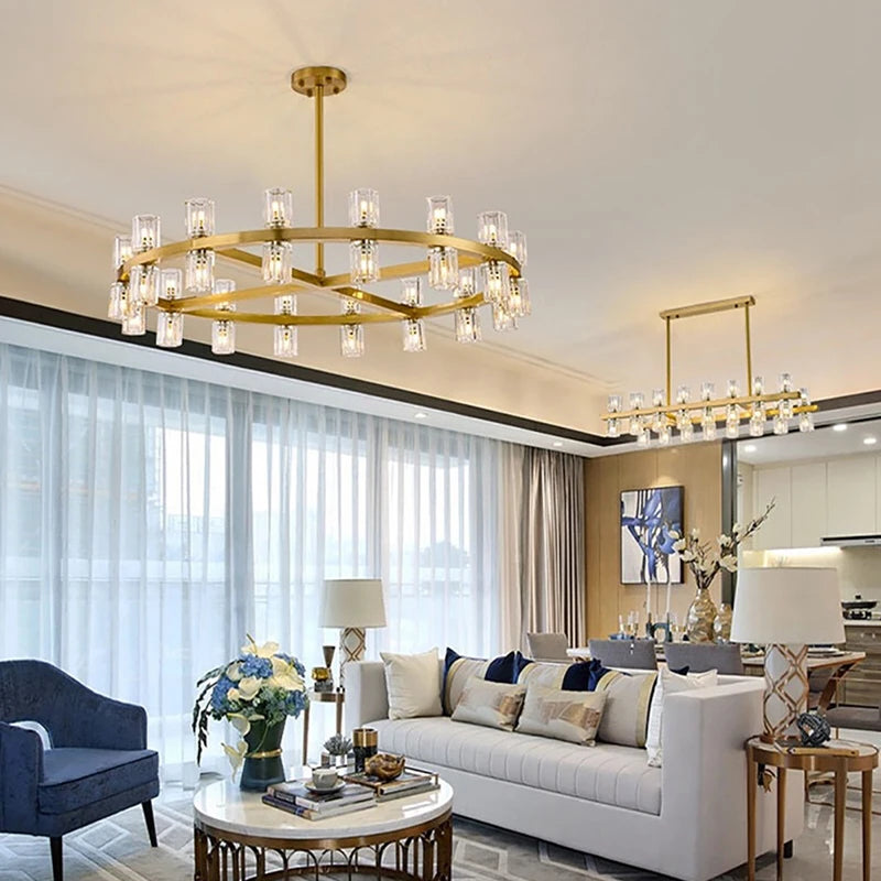 Postmodern LED pendant lamp in black stainless steel with glass shades, top and bottom light, luster for home decoration