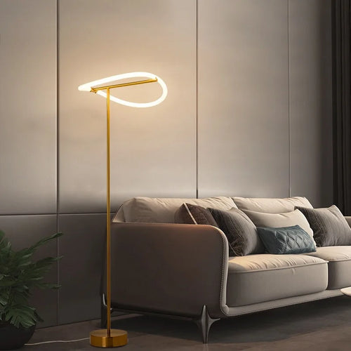 Corner Nordic Contemporary Creative Minimalist Arc Line Hotel Living Room Floor Light Standing Led Modern Floor Lamps
