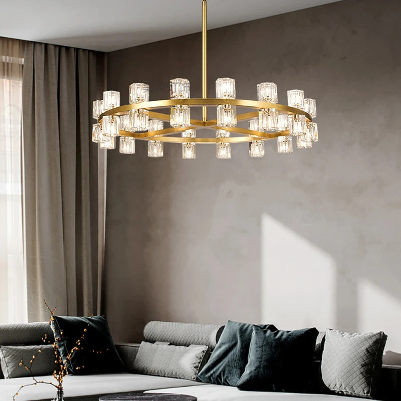 Postmodern LED pendant lamp in black stainless steel with glass shades, top and bottom light, luster for home decoration