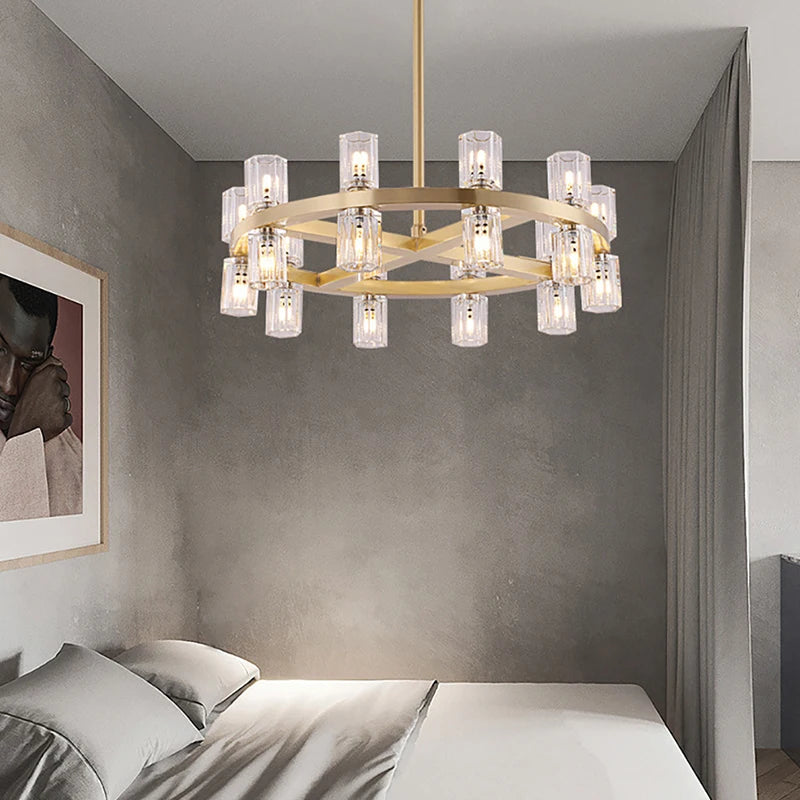 Postmodern LED pendant lamp in black stainless steel with glass shades, top and bottom light, luster for home decoration