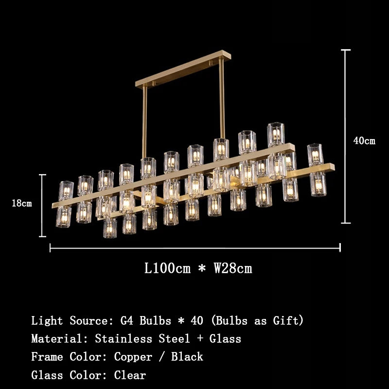 Postmodern LED pendant lamp in black stainless steel with glass shades, top and bottom light, luster for home decoration