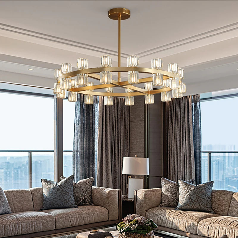 Postmodern LED pendant lamp in black stainless steel with glass shades, top and bottom light, luster for home decoration