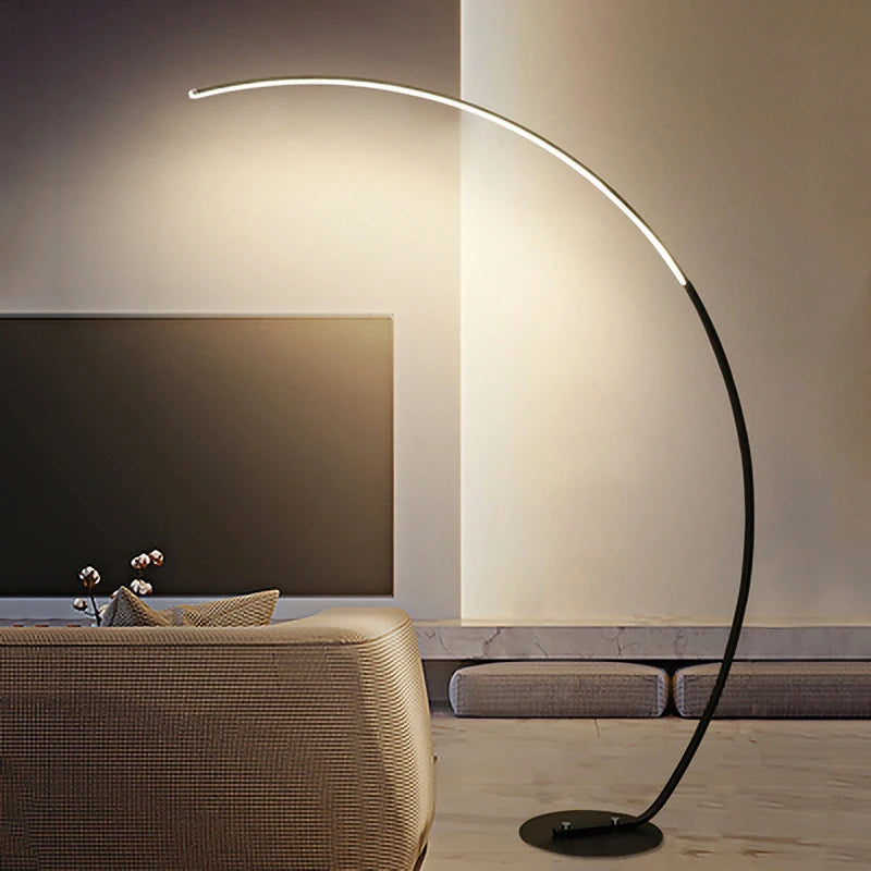 RGB floor lamp Indoor Arc Black White C APP Remote Lights Nordic arc floor lamp for Dining Living Room Decor bright stand lamp