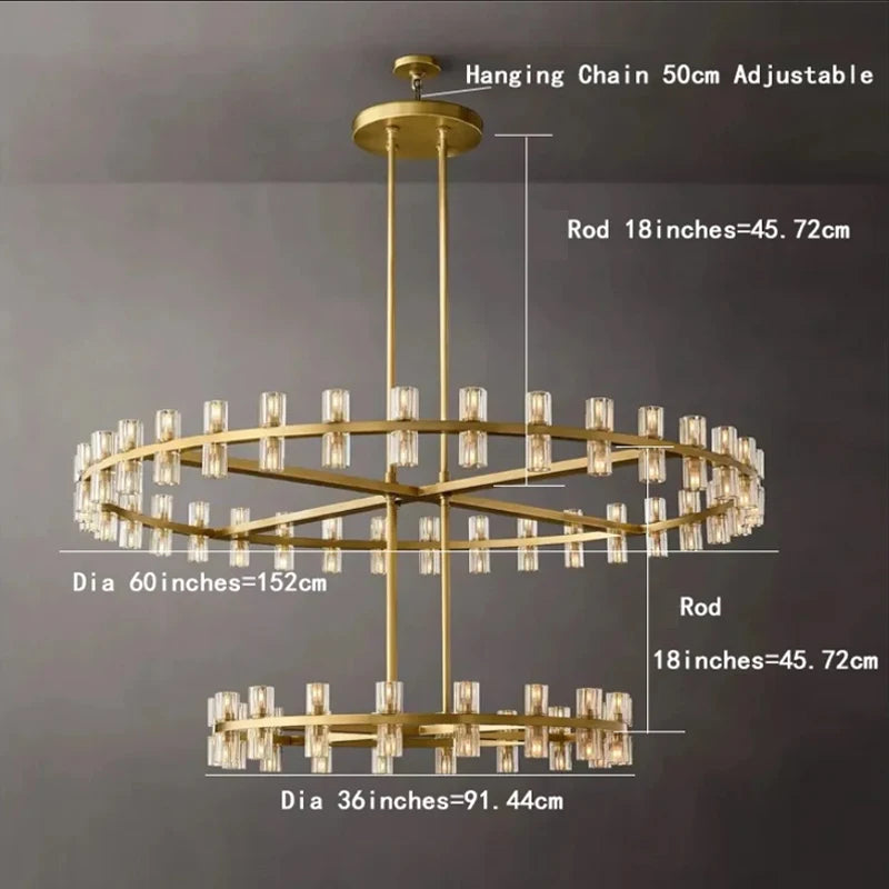 Postmodern LED pendant lamp in black stainless steel with glass shades, top and bottom light, luster for home decoration